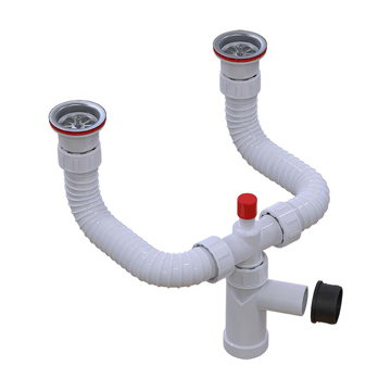 Slika Sifon za dvodelnu sudoperu KRUTI 2/1 ISAFLEX (230 500)